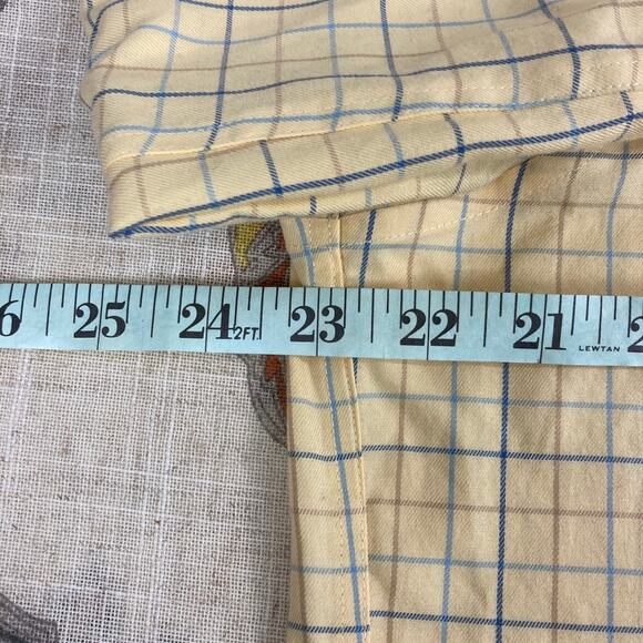 L.L. Bean Yellow Blue Long Sleeve Button Cotton Shirt M Regular - Picture 6 of 8